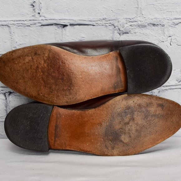 Vintage Men's Allan Temple Imperials Brown Leather Cap Toe Oxford Dress Shoes - Picture 6 of 8